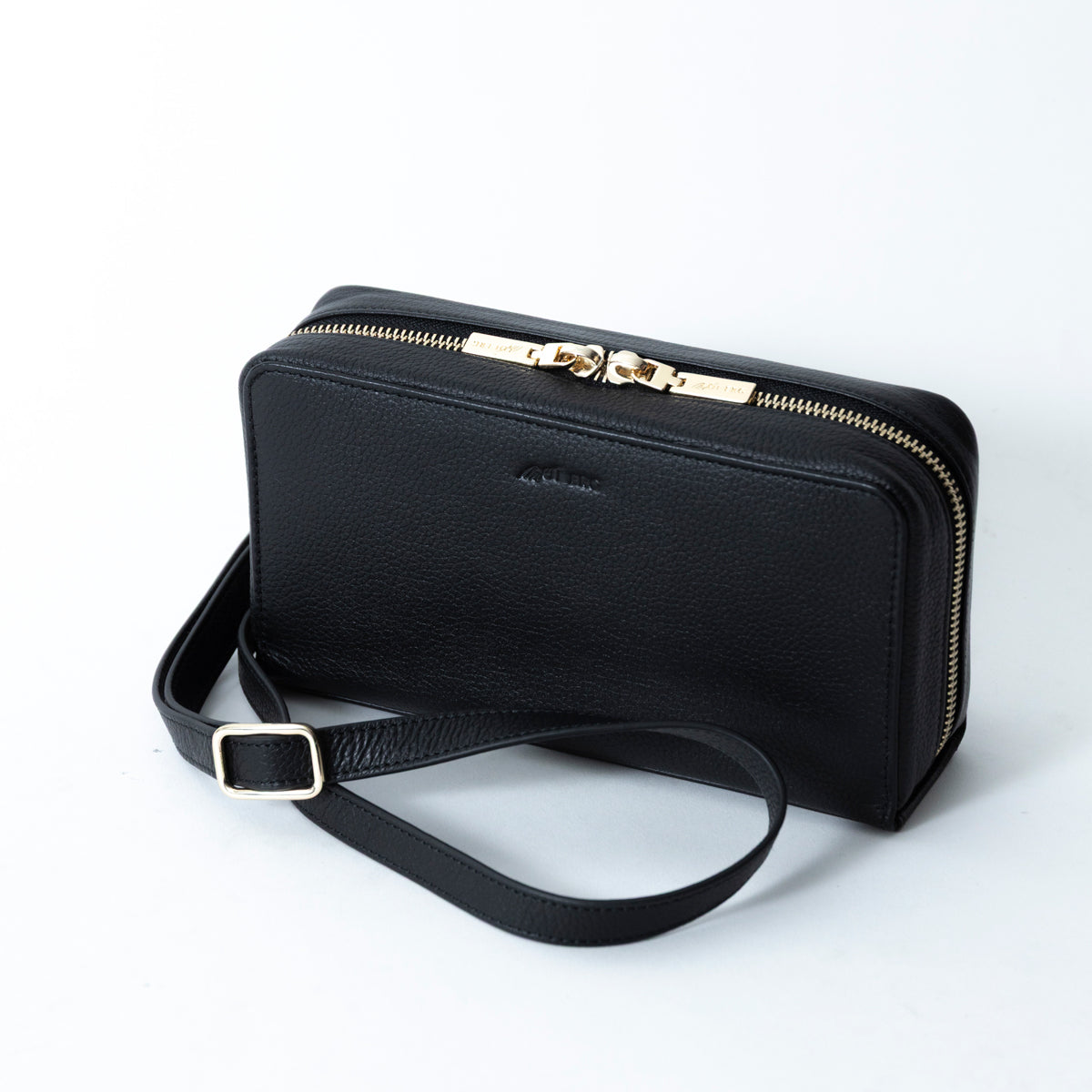 Genuine leather multi-functional shoulder pouch